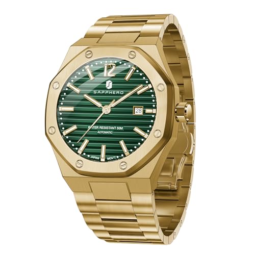 Image of BY BENYAR SAPPHERO Watches for Men 100M Waterproof Chronograph Mens Watch Analog Quartz Movement Wrist Watch Stainless Steel&Leather Strap