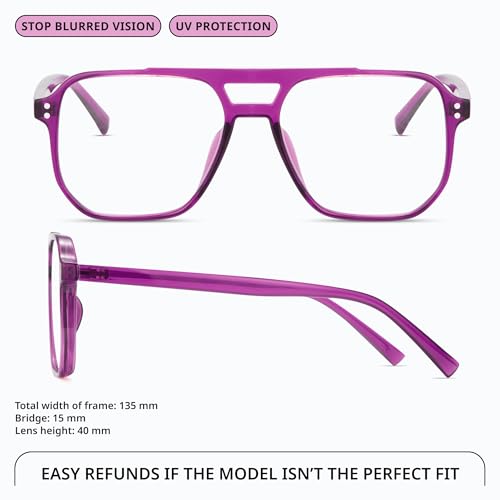Image of livho Retro Aviator Blue Light Blocking Glasses for Women Men with Soft Case, Trendy Rectangle Computer Eyeglasses