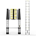 Telescoping Extension Ladder 12.5FT, Aluminum Telescopic Ladders with Carry Bag for Outdoor Indoor Use