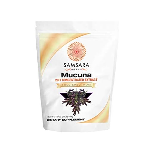 Samsara Herbs Mucuna Pruriens (16oz/454g) - Dopamine Booster Supplement - Powder Extract from Velvet Beans - Up to 25% L-Dopa to Enhance Mood, Motivation, Relaxation & Sleep