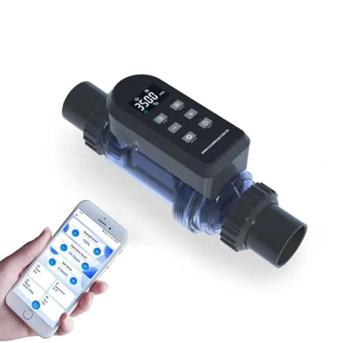 Cloración salina para piscinas, con wifi integrado y control remoto por aplicación, clorador de agua salada para piscinas con panel digital inteligente.,25g/h(15-30K)