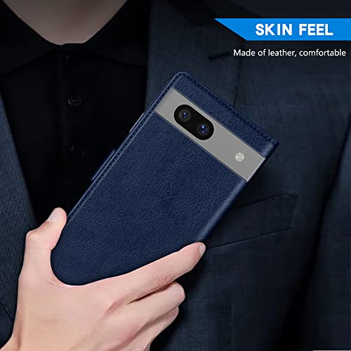 Image of ZZXX for Google Pixel 7a Wallet Case Magnetic Closure 6.1 inch,Blue