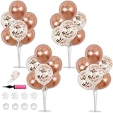 TONIFUL 4 Set Rose Gold Balloon Centerpiece for Table,Balloons Stand Kit for Bridal...