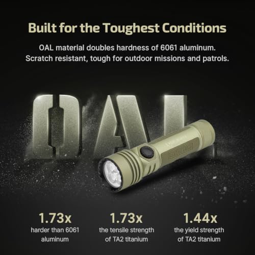 Image of OLIGHT Seeker Ultra Rechargeable LED Flashlight, 4800 Lumens High Power Bright Light with Dual Charging, USB C Holster for Emergency, Camping, Search & Rescue(Olive Green)