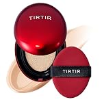 TIRTIR Mask Fit Red Cushion Foundation | Full coverage, Weightless, Skin fit, Satin Glow Finish, Korean Makeup, beauty, Tattoo cover up, Buildable (#21C Cool Ivory, 18g)
