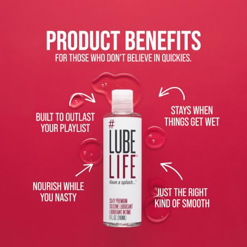 Image of LUBELIFE Silky Silicone Lube, Personal Lubricant Extra Cushiony, 8 fl oz | Silky Smooth Luxe Formula, For Women Men Couples, Non-Sticky, Water Resistant, Long-Lasting, Discreet