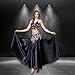 Women Chiffon Belly Dance Long Skirt with Underwear Split Satin Skirt on Both Sides (US, Alpha, One Size, Regular, Regular, Standard, Black)
