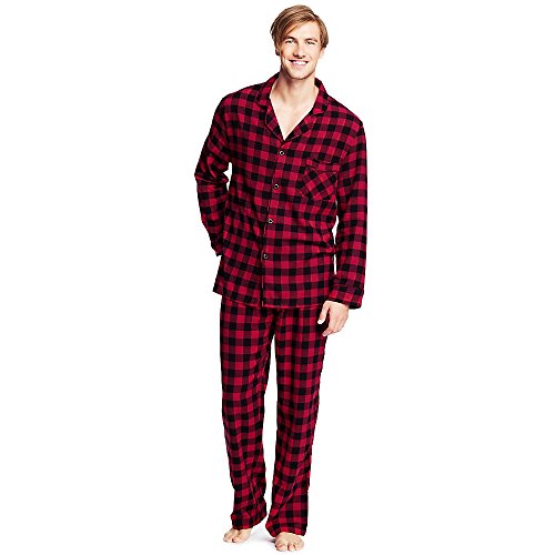 Hanes Men`s Flannel Pajamas, XL, Buffalo Plaid