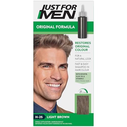 Just for men Original Formula Light Brown Hair Dye, Restores Original Colour for a Natural Look H25