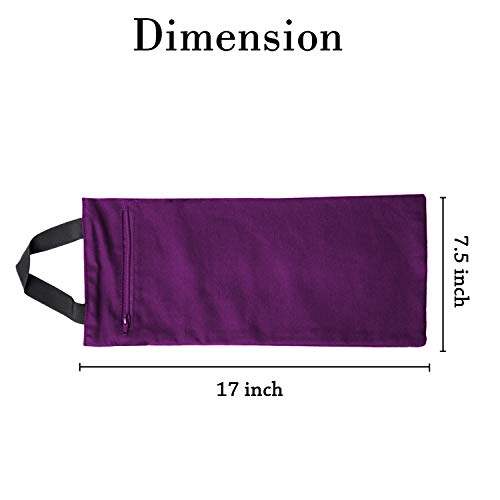 Yoga Sand Bag - Cotton Unfilled For Yoga Weights And Resistance Training, Lotus Design, Color- Purple Size- 7.5" X 17" #TOP3