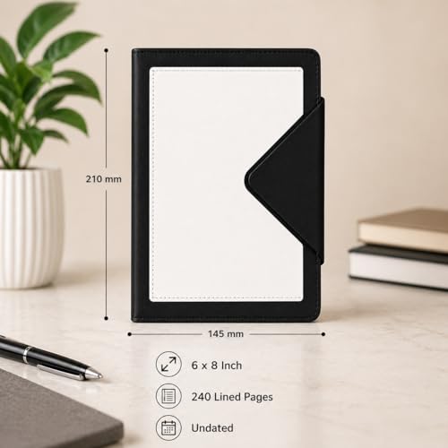Image of CAVALO - Be Unique Diary Gift Set with Pen | Premium Notebook with Pen & Extra Refill | 6 x 8 Inch, 240 Lined Pages, Undated | Ideal for Corporate Gifting, Office Use, Basic Use, Diwali & New Year Presents (Black Triangle Diary Gift Set)