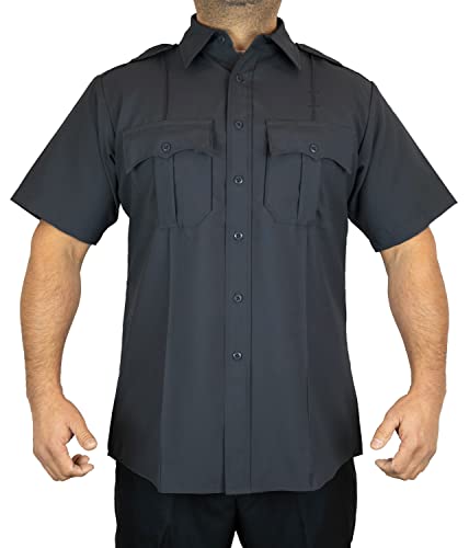 Image of First Class 100% Polyester Short & Long Sleeve Zippered Uniform Shirt 4 Pocket Hidden, Law Enforcement BDU Zipper Closure.