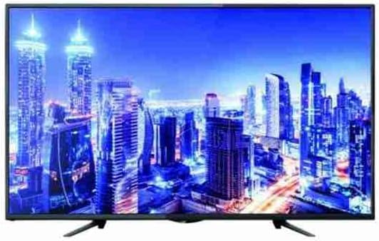 Etonesonic 55-inch Smart Android TV displaying a vibrant cityscape.