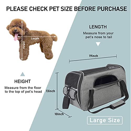 Eaartchi Soft-Sided Pet Carrier Airline Approved, Collapsible Dog Carrier For Small Medium Cats Dogs, Portable Cat Travel Carrier Bag Grey Pink Purple #TOP1