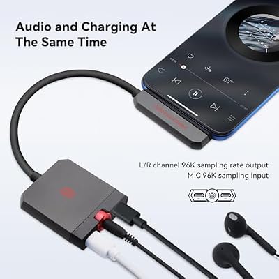 Nubia RedMagic USB C to 3.5mm 1/8 Inch Headphone and Charger Adapter, Dual USB C to Aux Audio Jack with PD Fast Charging Dongle Cable Cord for iPhone 17/16/15, Galaxy S25/S24/S23, Google Pixel 10/9
