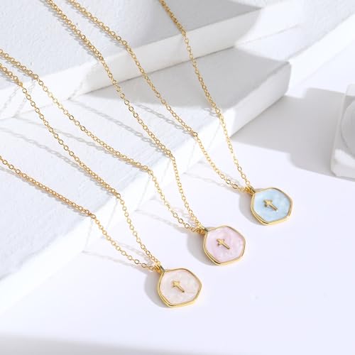 Small Cross Necklace for Women, Dainty 14K Gold Plated Cross Pendant Necklace, Everyday Simple Cross Charm Choker Minimalist Religious Jewelry Cute Trendy Gifts4