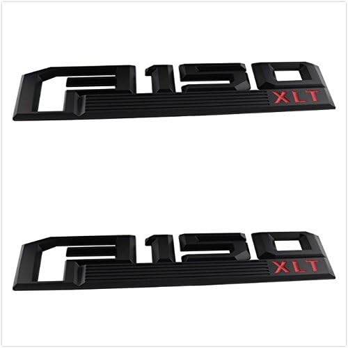 Kimoo F-15XR 2X F-150 XLT for 2015-2016 F-150 Fender Side Emblem Badge Sticker For Ford (Black)