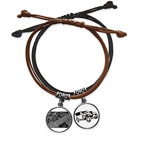 Bracelet corde main et cuir minibus pour modélisation des matériaux industriels chic