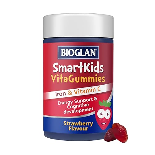 Bioglan SmartKids Iron | Vitamin C | Energy Support | 30 GummiesBioglan SmartKids Vitamin D Gummies for Children (Age 4+) Vitamin D3 Immune & Bone Support Citrus Flavour Chewable Gummies 30 Count