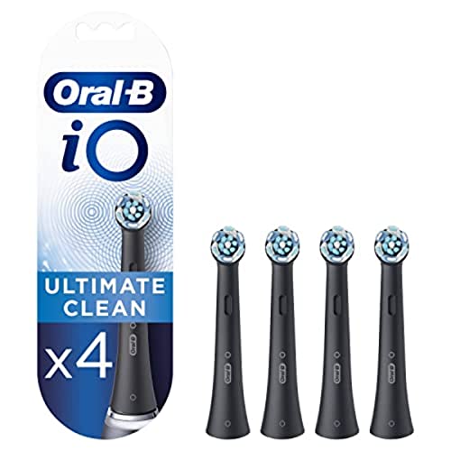 iO Ultimate Clean 替换刷头,适用于邮箱大小电动牙刷,4 件装,黑色