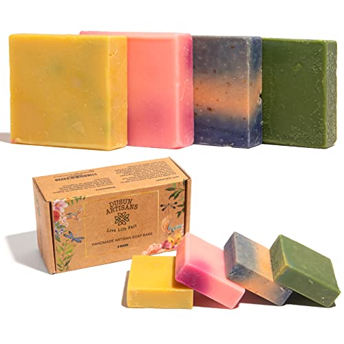 Handmade Soaps for Women| Cold Processed Soap | Vegan Natural Soap Bars | Handmade Soap Gift Set | Artisan Soaps for Women I Eco Friendly Soap Assortment I Made in USA