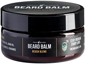 Fresh Beards Beach Blend Mens Beard Care - Coconut, Sunshine & Lemongrass Fragrance - Scented Moisturizer & Softener for Healthy Growth and Styling