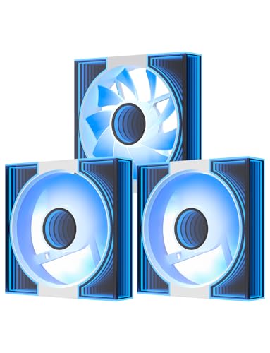 Image of darkFlash DM8 3-Pack Reverse Blade RGB PWM Fans, Dual Ring Infinity Mirror Case Fans, 1600RPM High Airflow 56CFM, Low Noise 32.5dBA, Computer Case Cooler Fan (White)