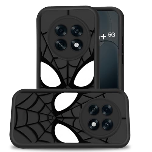 Image of AESTMO Back Case Cover for Oppo F31 Pro Plus 5G Cover | Spidey Face Mask Design | Silicone Case | Full Body Protection | Camera Protection Back Cover for Oppo F31 Pro Plus 5G (Black)