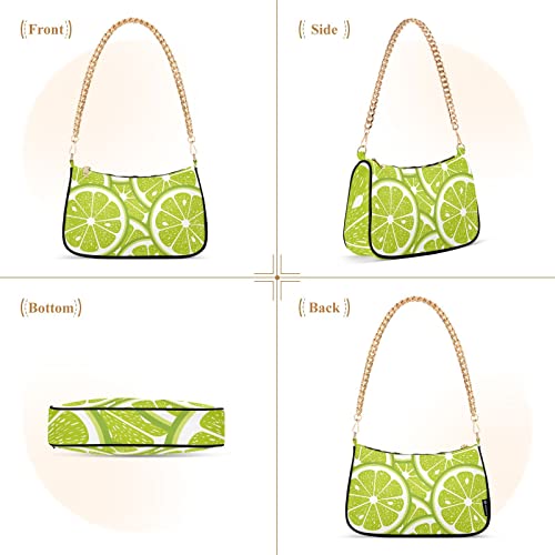 OTVEE Green Lime Fruits Shoulder Bags for Women Small Handbags Mini Clutch Purse2