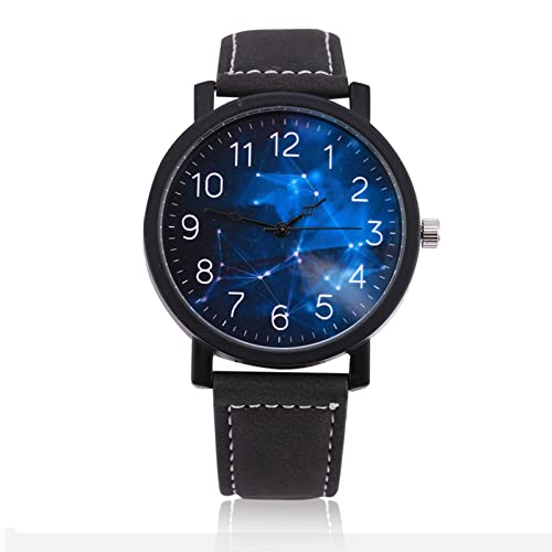 Wytino Montre-Bracelet, Montre-Bracelet à Cadran Rond avec Bracelet en PU 4Types Homme Femme(1#) Cover