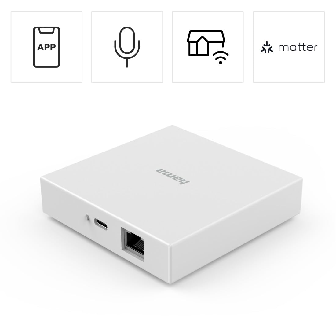 Hama Smart Hub Gateway WiFi Connected (Matter, Zigbee, Thread, Compatible with Alexa Voice Control - Image 2
