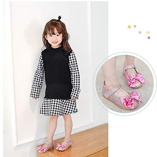 Toddler Little Girls Ballet Mary Jane Flats Bowknot Glitter Ballerina Wedding Princess Dress Shoes2