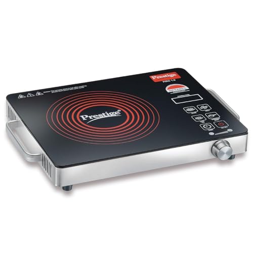 Image of PIRC 1.0 2200 Watts Infrared Cooktop | Preset Indian Menu Options & Timer | Compatible With Any Metal Cookware With Flat Bottom | Easy to clean | Portable | Black