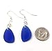 Popular Starry Night Cobalt Blue Beach Sea Glass Earrings with Charming Handmade Silver Knot and Sterling Silver Hooks, Great with Jeans, Beautiful Gift by Aimee Tresor Jewelry