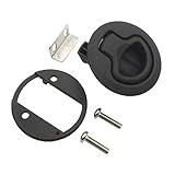 Slam Latch Hatch Round Pull Latch (OWACH AL-958-4) for Boat Deck RV Cabinet Door Drawers Replace Southco M1 Push-to-Close (Black, 3/4