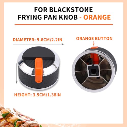 BOXOB 2 Stück Ersatzknöpfe für Gasgrillplatten, Orangefarbene Grill Bedienknöpfe Ersatzteile Kompatibel mit Blackstone 43 55 71 91 cm Bratpfannen Zubehör