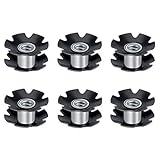FACAIIO 6 Stück für Fahrrad-Headset-Sternmutter für 2,5 cm Gabeln, 286 mm Vorbau-Erweiterungs-Passform, Lenkkomponente aus legiertem Stahl mit schwarzem Finish