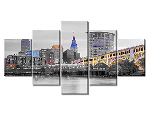 Tableau Cleveland pour chambre à coucher déco murale moderne encadrée