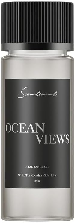Scentiment Diffuser Oil - Ocean Views | Aromatherapy Home Fragrance | Inspired by Confidante® Andaz Miami Beach | Luxurious Scent with Notes of White Tea, Leather, Soku Lime (50 mL)