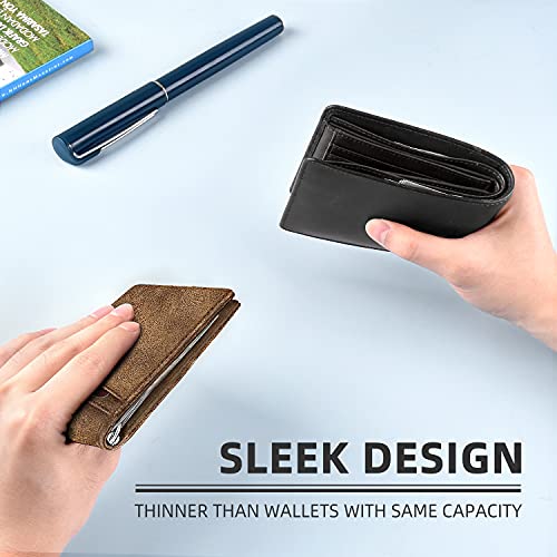 Zitahli Wallet For Men-6 Slots Id Window-Mens Wallets-Slim Wallet Classic Spring Money Clip Rfid Blocking-Gift For Men #TOP3