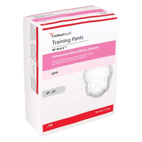 Cardinal Health™ Training Pants Wings™, 4T-5T, Girls, 46-51LBS (21-23KG), Case of 76