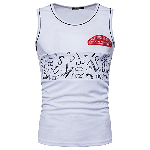 T-shirt sans manches de sport imprimé mode masculine casual