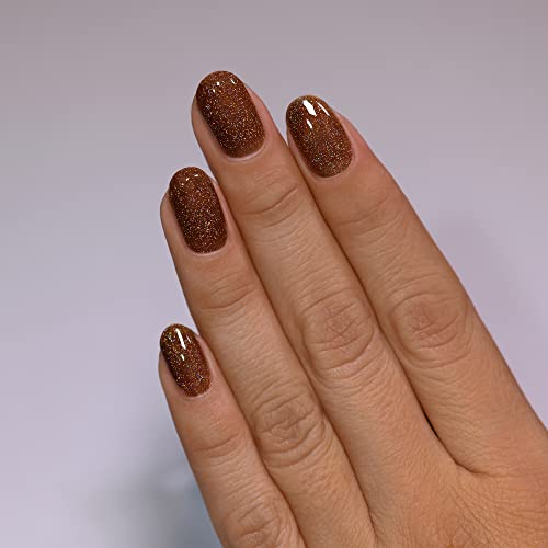 Image of ILNP Timber - Warm Walnut Brown Holographic Jelly Nail Polish
