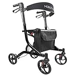 LEICHT UND KOMPAKT: Der Rollator ist leicht (6 kg), schmal und schnell klappbar. Das gefaltete Maß ist 88(H)cm x 22(B)cm x 75(L)cm