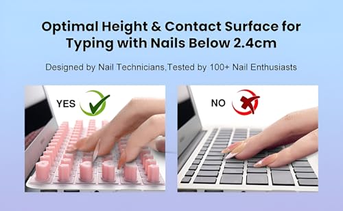 Image of RAYA Premium Keyboard Protector for 2021-2024 Release MacBook Air 13.6 inch [A3113 A2681 M2 /M3] & MacBook Air 15.3 inch [A3114 A2941 M2 /M3] Keyboard Skin Cover (Nail Art Pink)