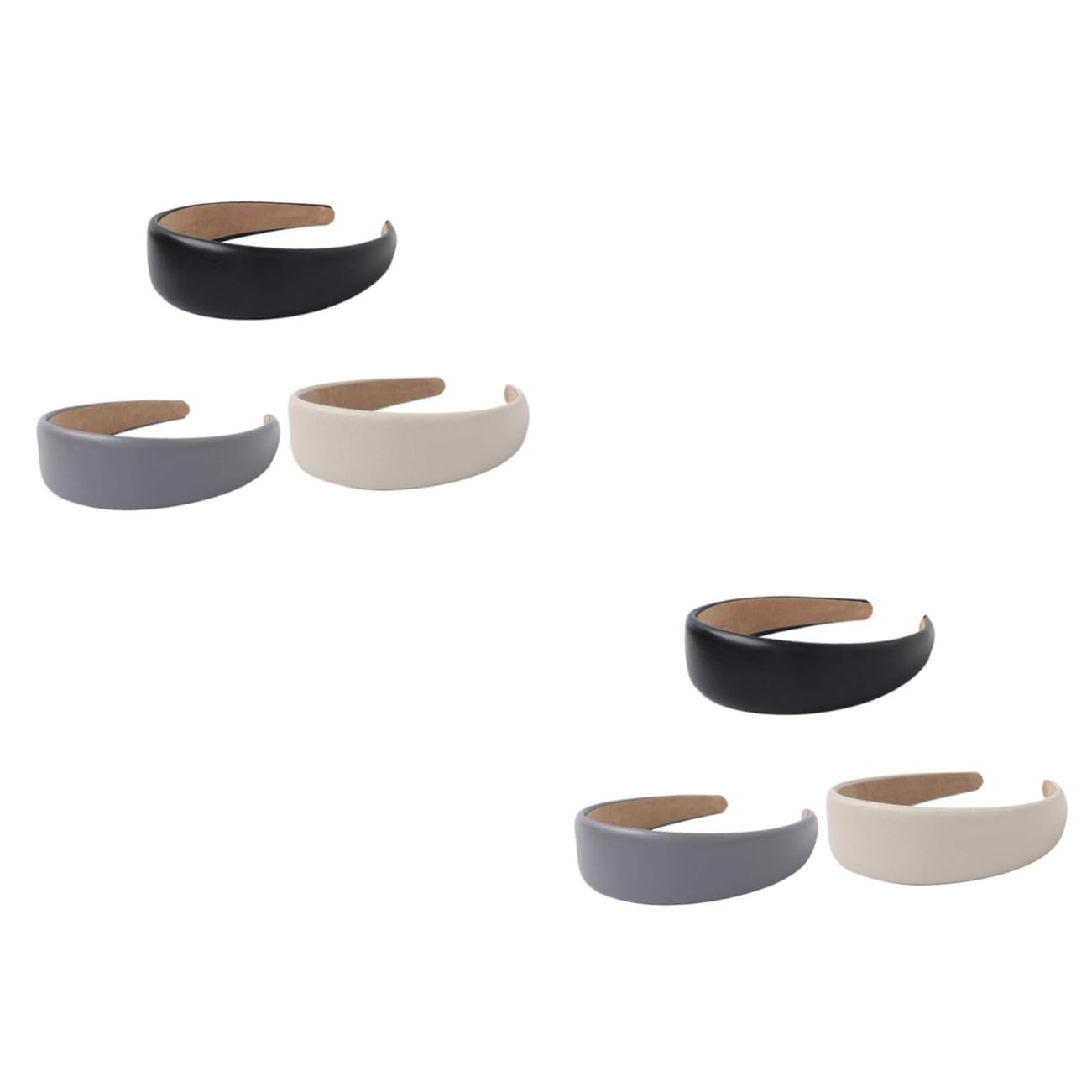 FRCOLOR 6pezzi Fasce Larghe Pu Per Donne e Ragazze Da Cerchietti Antiscivolo Per Sport e Occasioni Formali Accessori Per Senza Segni e Comodi Da Indossare