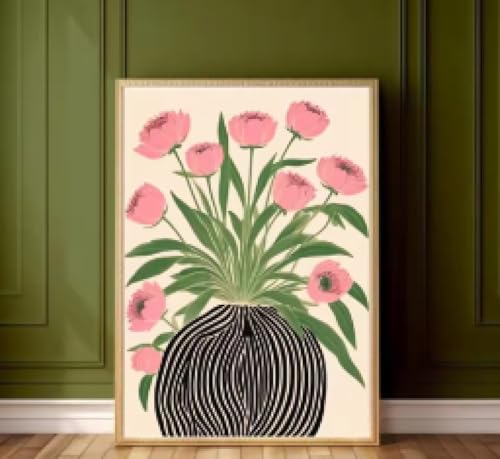 Matisse Wall Art avec cadre 80x120 cm de style floral pastel pour décoration