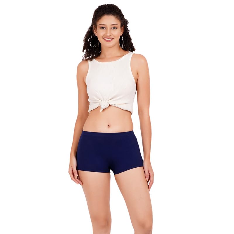 saey 7! sæy 7! - Premium Micro Bamboo Innerwear | Ultra Soft Women's Boy Shorts - Naturally Anti-Bacterial - No Marks Waist Band| Berry Blue-picture-16