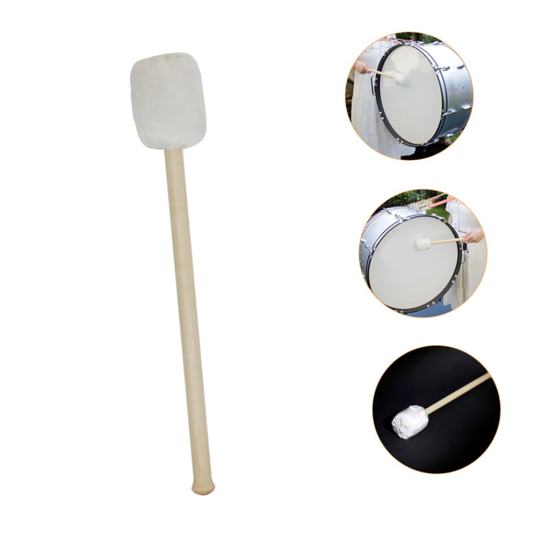 Baqueta con Mango de Madera y Cabeza de Cachemira white, Accesorio Ecológico y Cómodo para Batería en Actuaciones Musicales y Barras