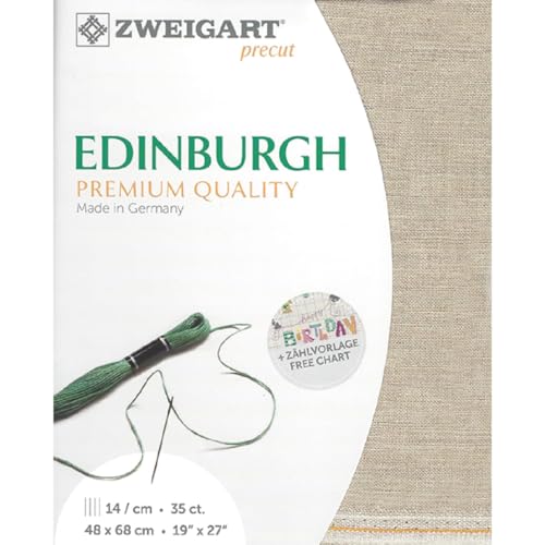 Toile Zweigart Edinburgh col. 52 pour point de croix compté